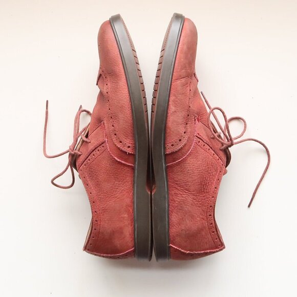 Polo by Ralph Lauren Orrick Burnt Red Leather Wingtip Oxfords Men's Lace-up Shoe - Picture 11 of 16